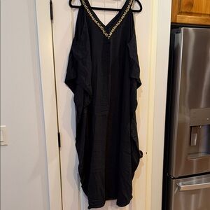 Elegant Black Dress with Gold Accents